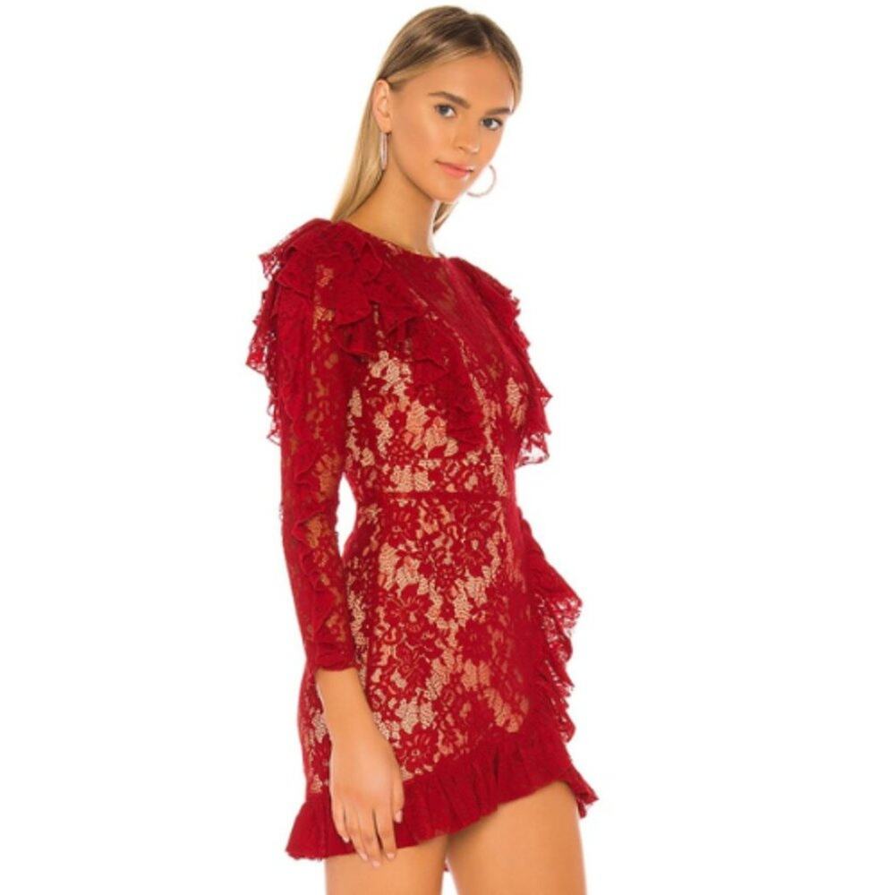 MAJORELLE Pamina Mini Dress in Rouge Red NWT Size Small - Picture 2 of 3